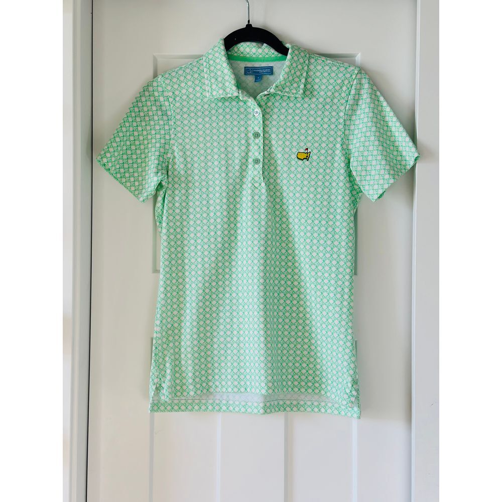 Masters Golf  Green Patterned Polo Top